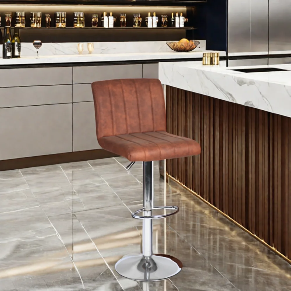 High Quality Luxury Vintage Height Adjustable Chair Kitchen High Chairs Bar Stool  Swivel Bar Chair