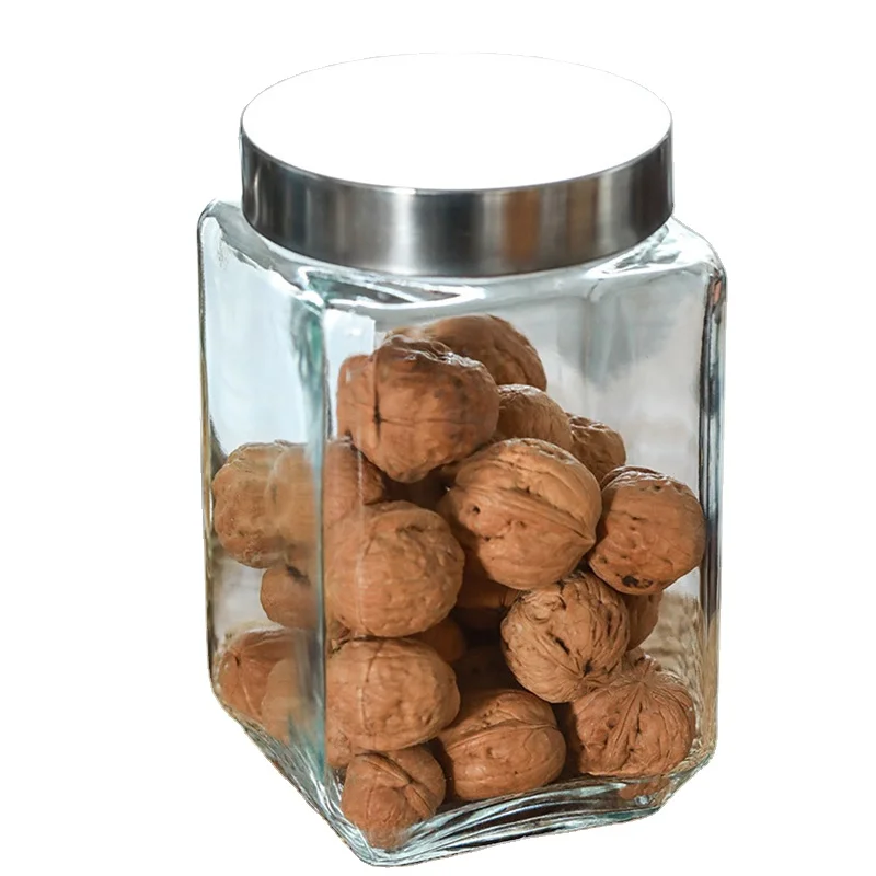 Factory Direct Sale Screw Aluminum Cap Moisture Proof Container Storage Glass Storage Jars