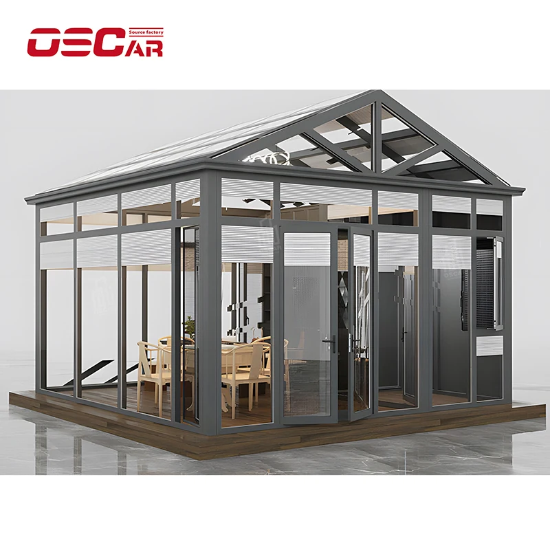 Room Corrosion-Resistant Light-Transmitting Terrace Aluminum Alloy Installation Roller Shutter Landscape Pavilion Factory Direct