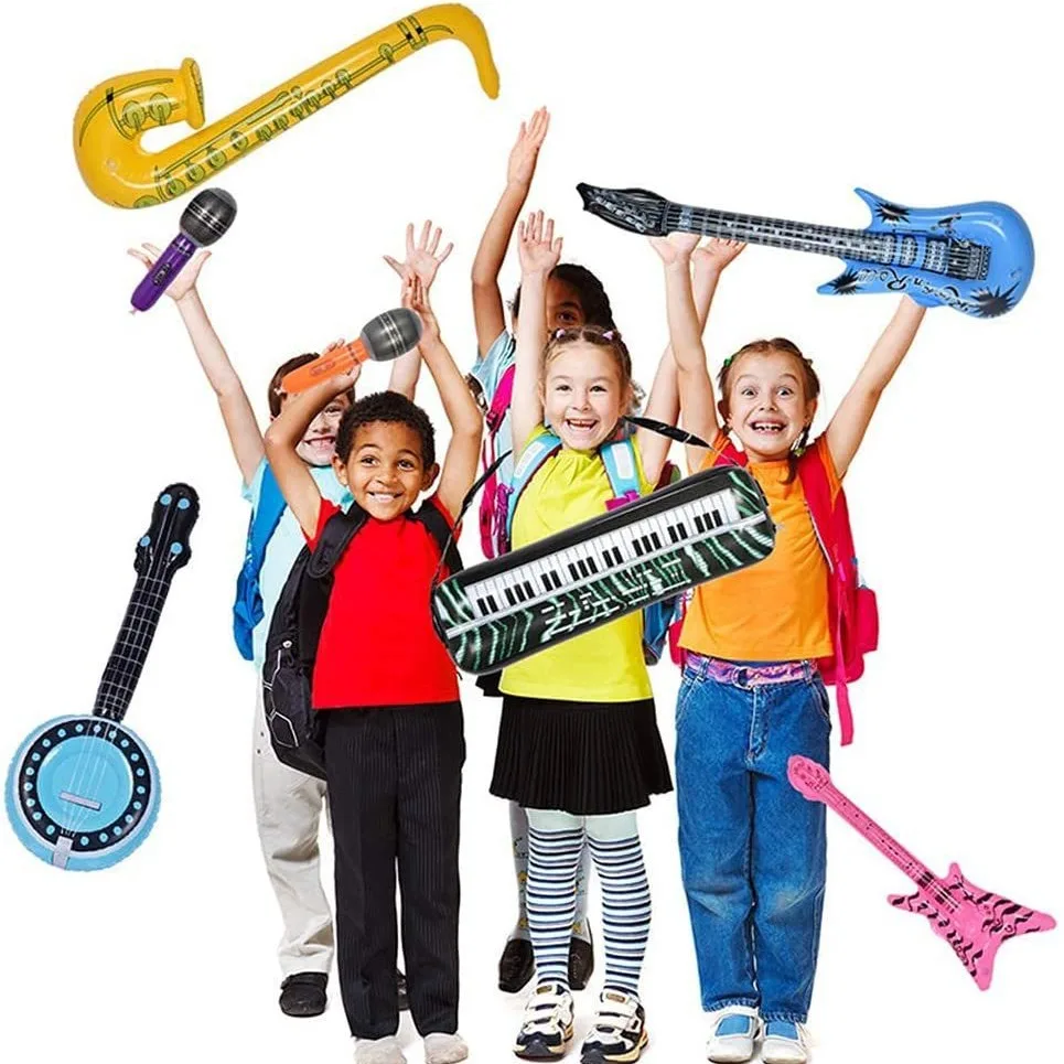 Party Musical Instrument Balloons Educational Toys Interactive Photo Inflatable Props Simulation Saxophone Guitar Balloons