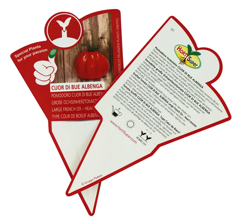 Waterproof Plastic Custom Printed CUOR DI BUE ALBENGA Chili cayenne pepper vegetable Labels for Nursery Wholesale