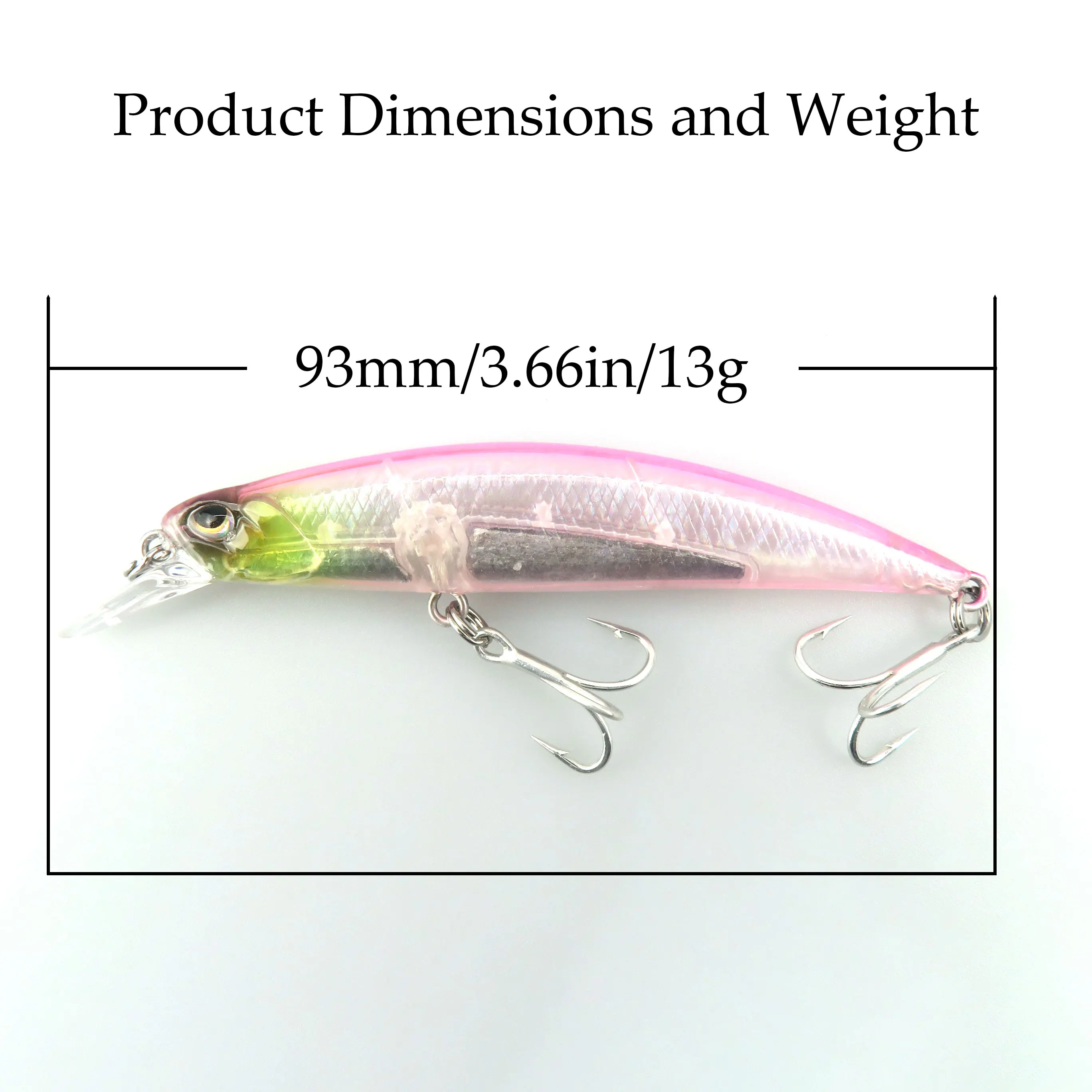New transparent pink minnow 93mm/13g hard bait fishing sunken minnow mackerel fishing minnow bait