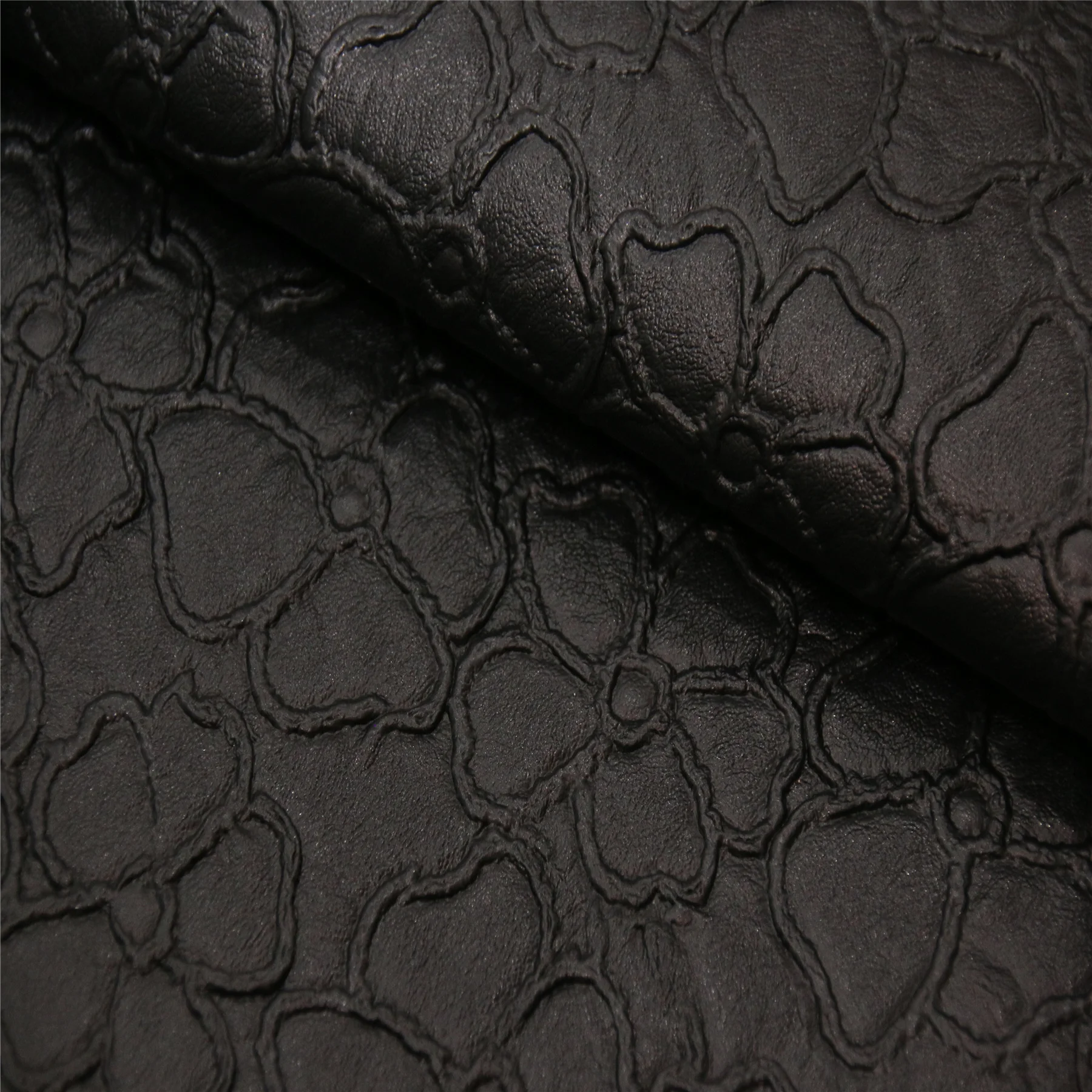 hot sale  popular poly brush flower design pvc artificial leather for bag and sofa