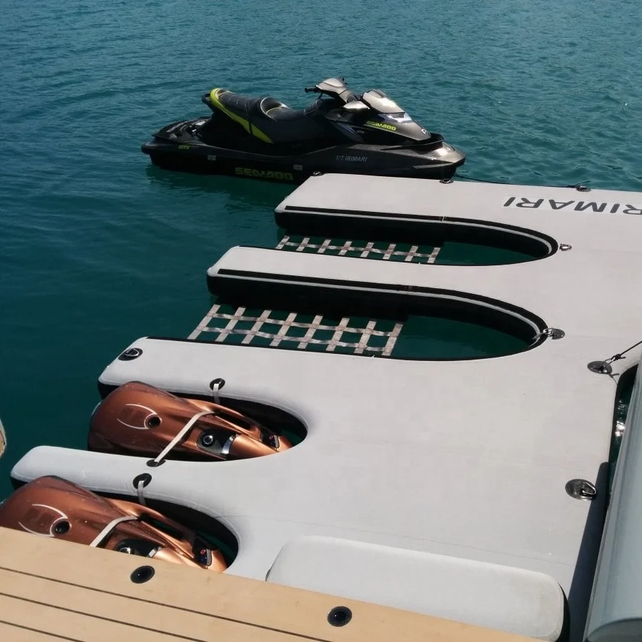 Heavy-duty Double Wall Fabric Inflatable Seabob Dock Yacht Motor Boat Jet Ski Pontoon Dock with EVA Pad