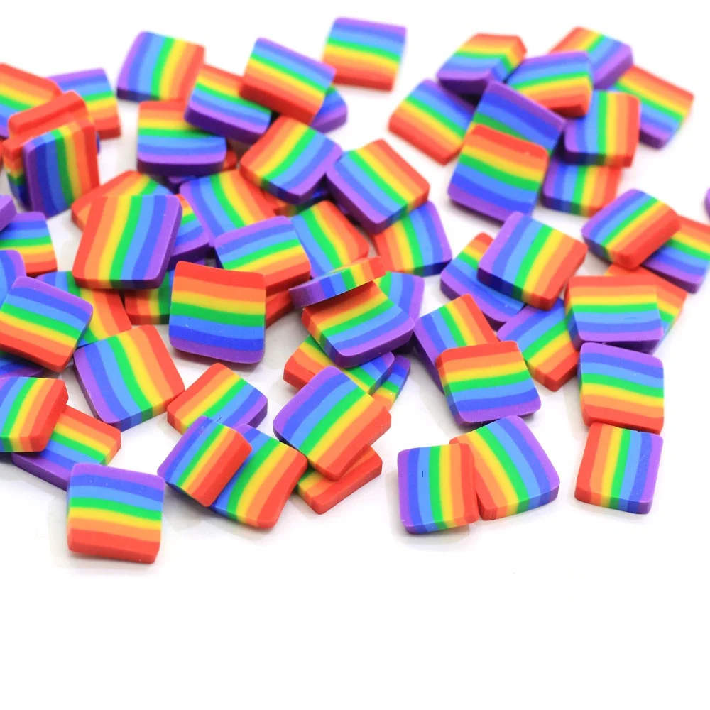 Square Soft Clay Craft Polymer Sprinkles for Slime Cake Decoration DIY Scrapbooking