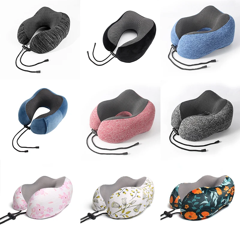 Factory price ergonomic memory foam neck support travel sleeping pillows for airplane