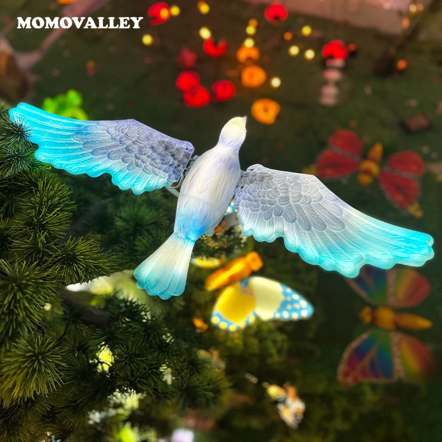 Momovalley new sale 18w 12v 70cm light blue illuminated bird outdoor decorations garden light christmas decoration