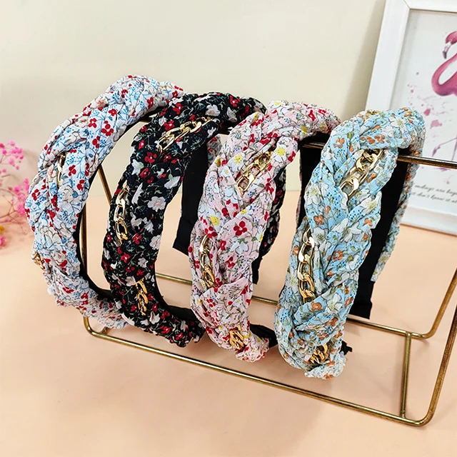 Factory New Style Boho Headband Bright Floral Hair Accessories Fashion Braided Headband
