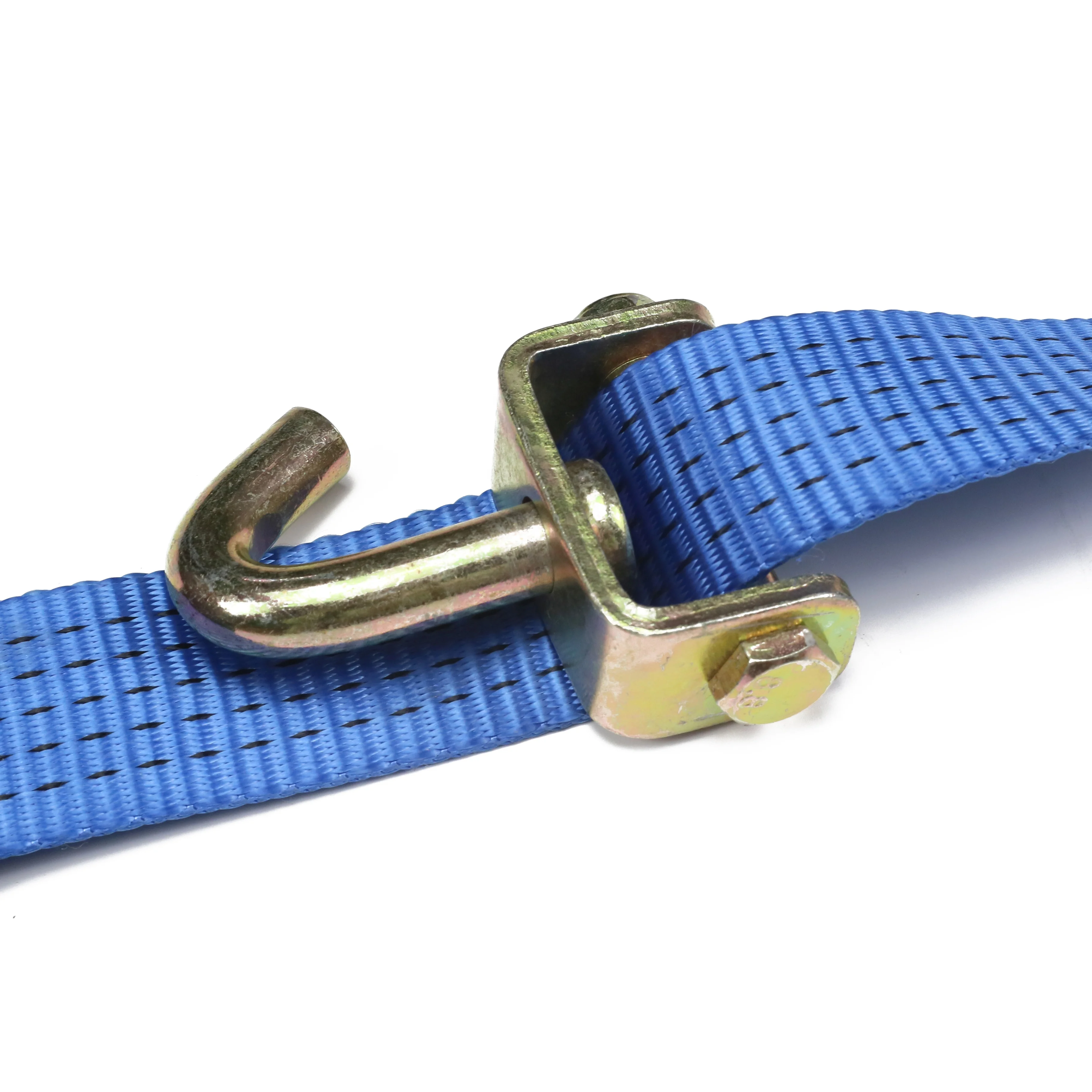 2' 50MM ratchet car tie down strap with Swivel Hooks and Rubber