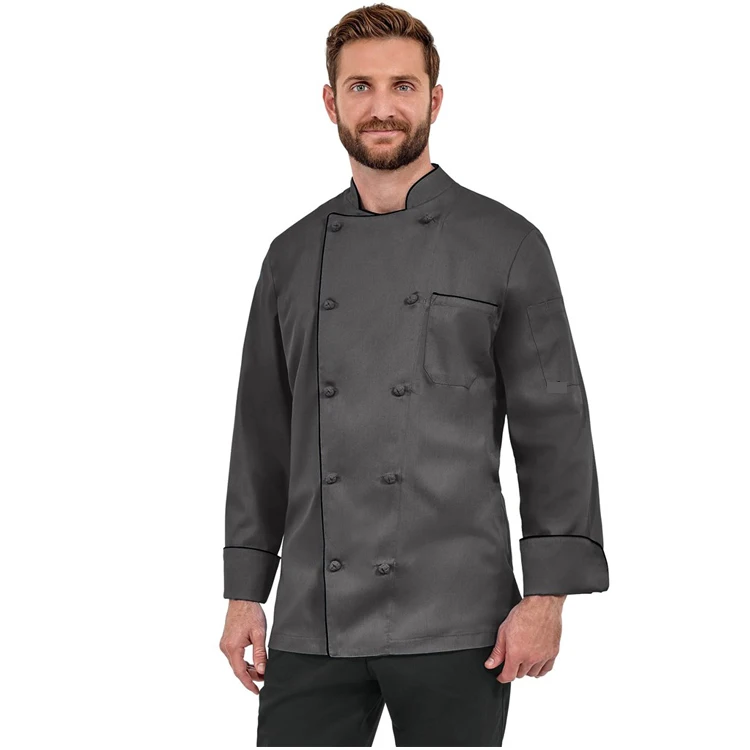 Горячая Распродажа одежда шеф-повара для рестораны серая Униформа commis chef