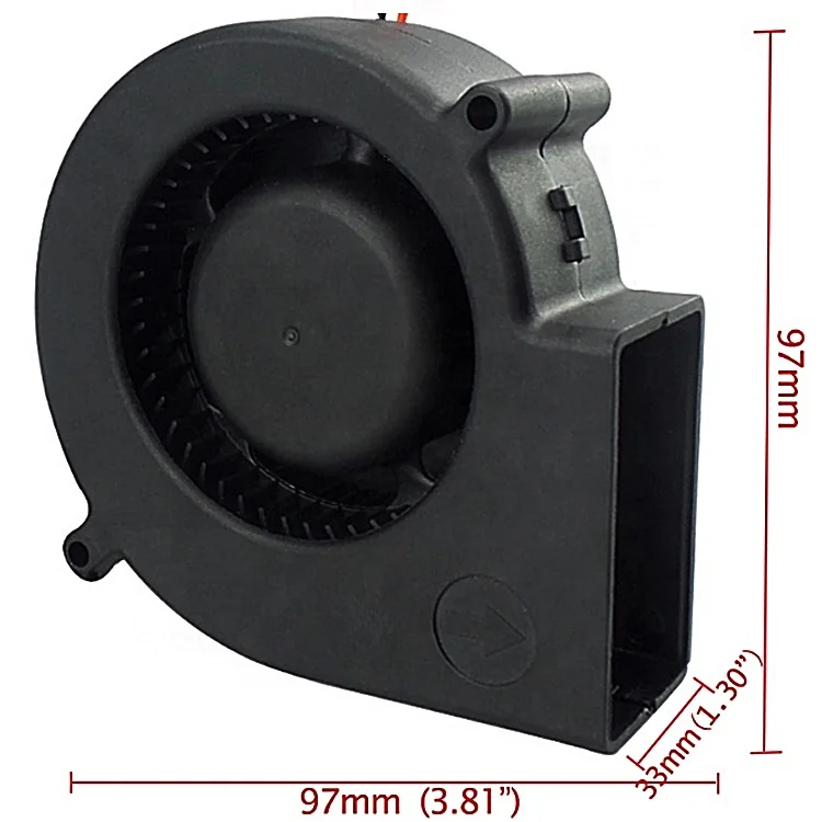 97X97X33mm 9733 12V DC Sleeve Bearing Centrifugal Blower fan