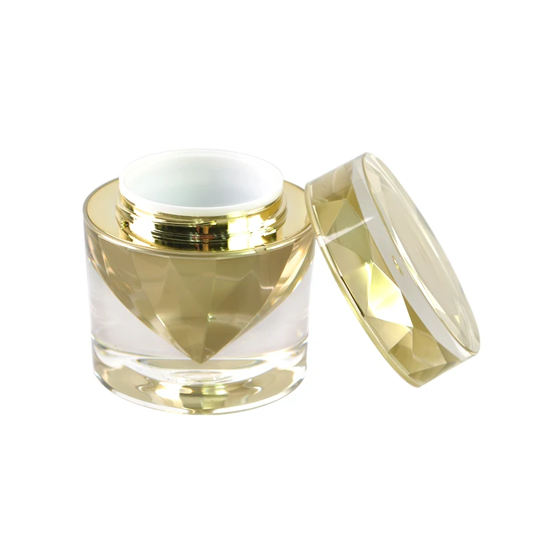 High End Custom Empty 15g 50g Cream Luxury Cosmetic Gold Acrylic Jar candle holders lanterns and candle jars