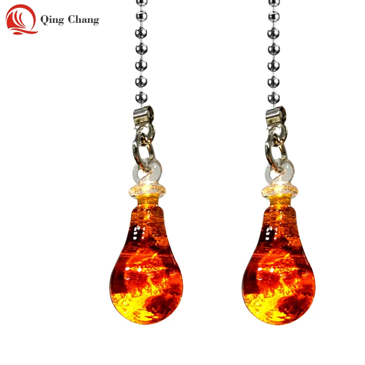 Popular nice Fantastic Dark Brown Tear Drop With Magma Inside Decorative Ceiling Fan Light Pull Chain Applicable To Hotels