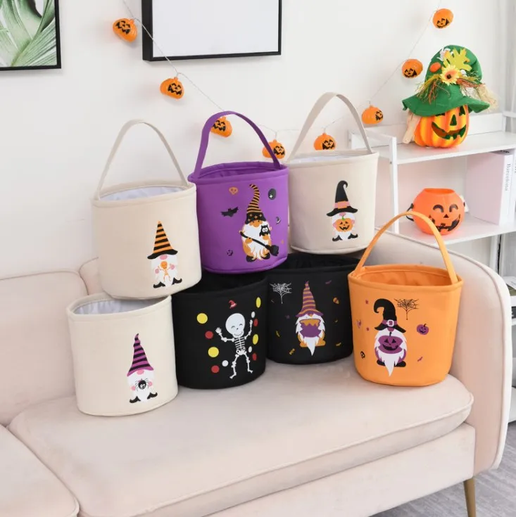Halloween Trick or Treat Bucket Festive Party Decoration Candy Buckets Tote Bag Halloween Party Favor Bags for Halloween