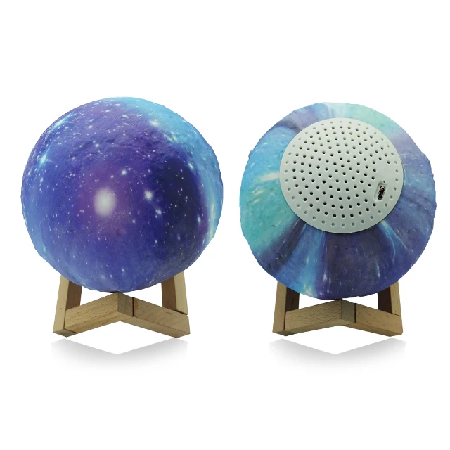 J&R since 1985 Moon Lamp Kids 3D Night Light Star Moon Light Speaker with USB Rechargeable Battery