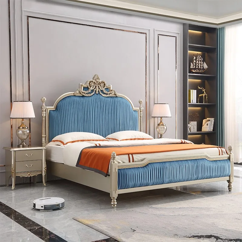 Factory custom wholesale Luxury Bedroom beds  King Size Leather Bed  Set Italian Modern Style High-end Fashion Furniture