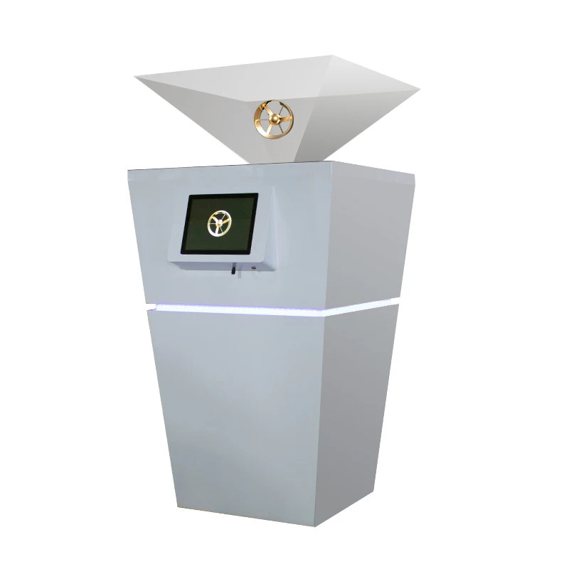 360 Degree 3D Holograph Projector Transparent Lcd Advertising Display Cabinet Equipment Machine 1*1M