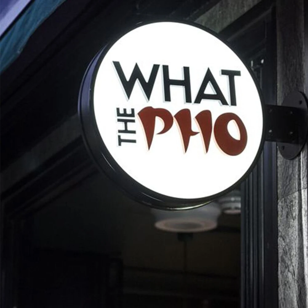 SRY Factory Wholesale Custom Restaurant Cafe Led Illuminated Sign Led Light Box Signage Projecting Sign