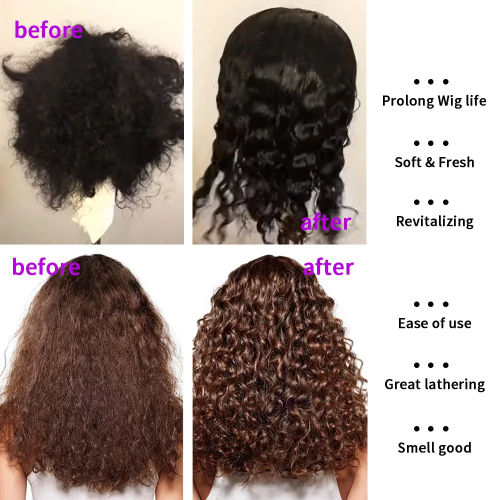 Synthetic Wig Revitalizing Shampoo and Conditioner Private Label Wig Care Products for Synthetic & Human Hair