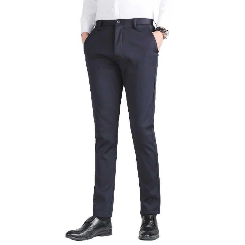 wholesale mens slim fit dress pants high quality straight office trousers for men