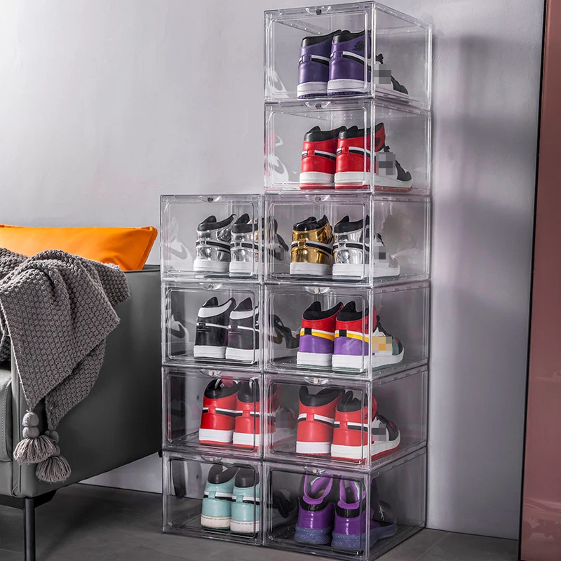 acrylic stackable shoe box storage organizer shoe box storage machine for premium acrylic shoe box