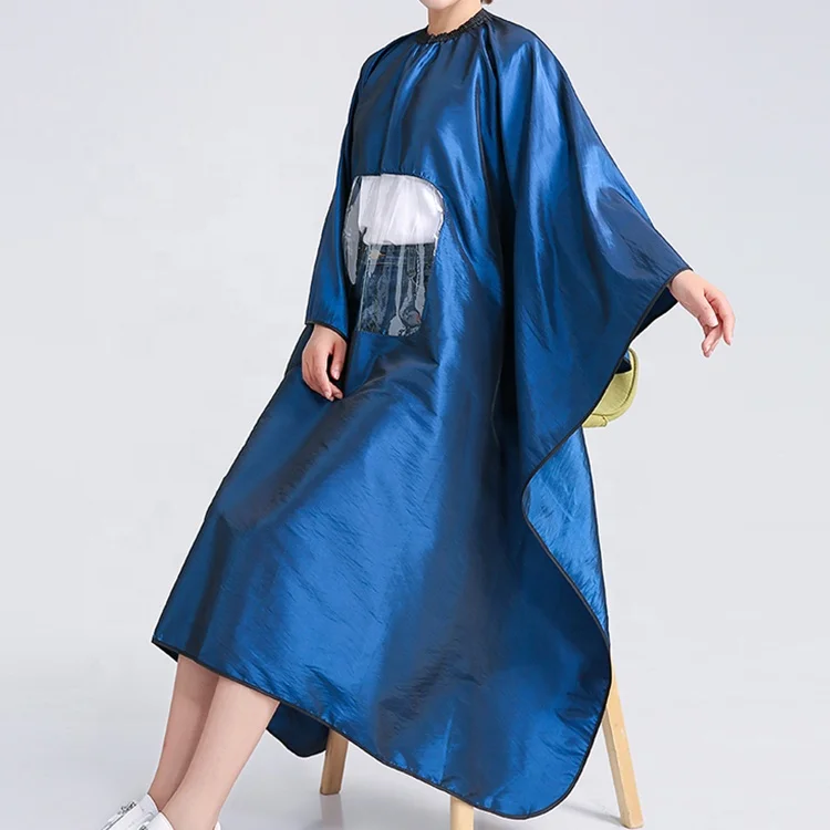 Professional Plain Barber Cape With Clear Window Logo