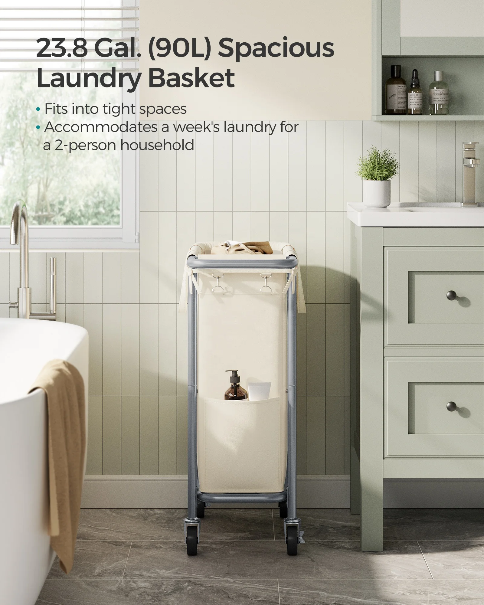 SONGMICS Laundry Hamper Basket Sorter Cart with Removable Laundry Bags rolling Laundry Basket