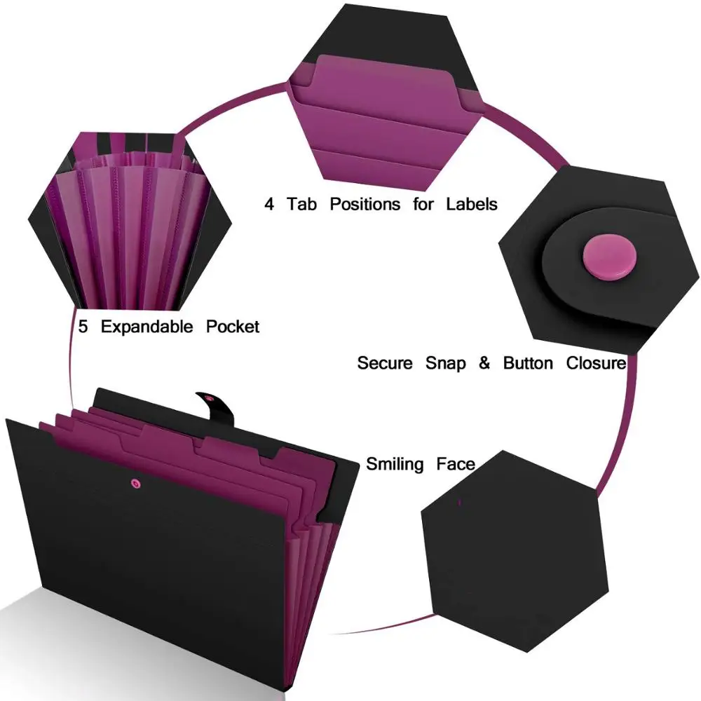 Letter A4 Paper Expanding File Folder Pockets Accordion Document Organizer