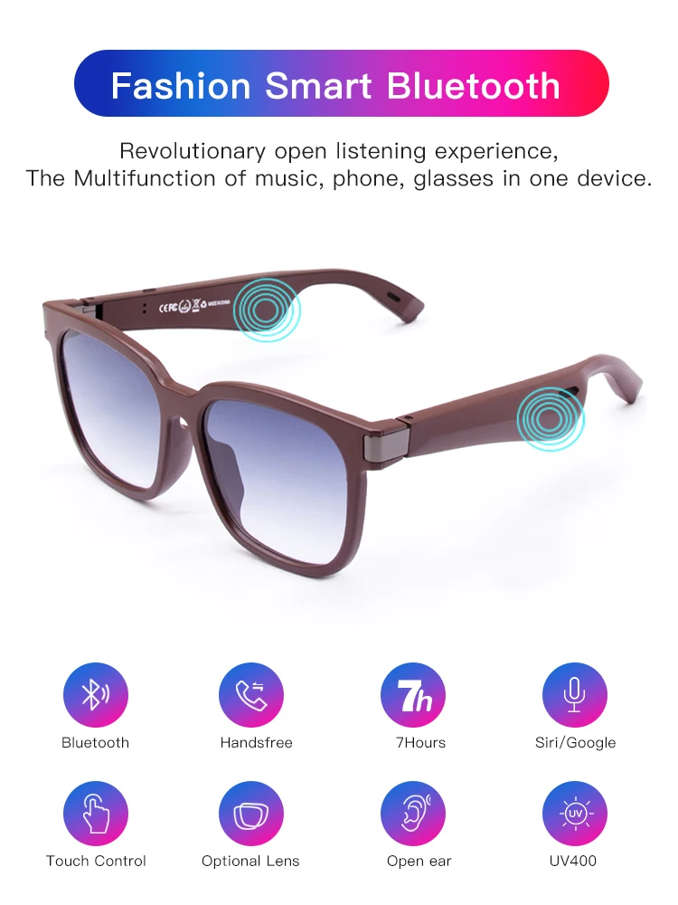 2021 New Arrival Wholesale Music Player Wireless Smart BT Stereo Audio Lady Glasses