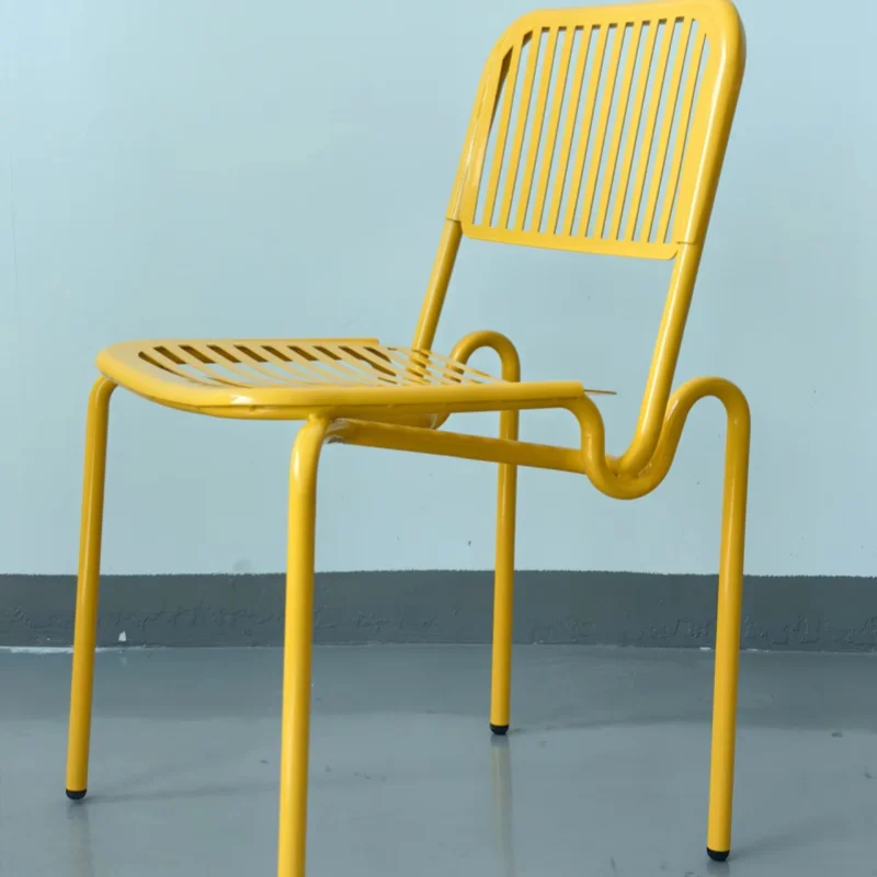 Metal Furniture Home Office Working Chair Backrest Armless Metal Chair Apartment Living Room Dining Chair