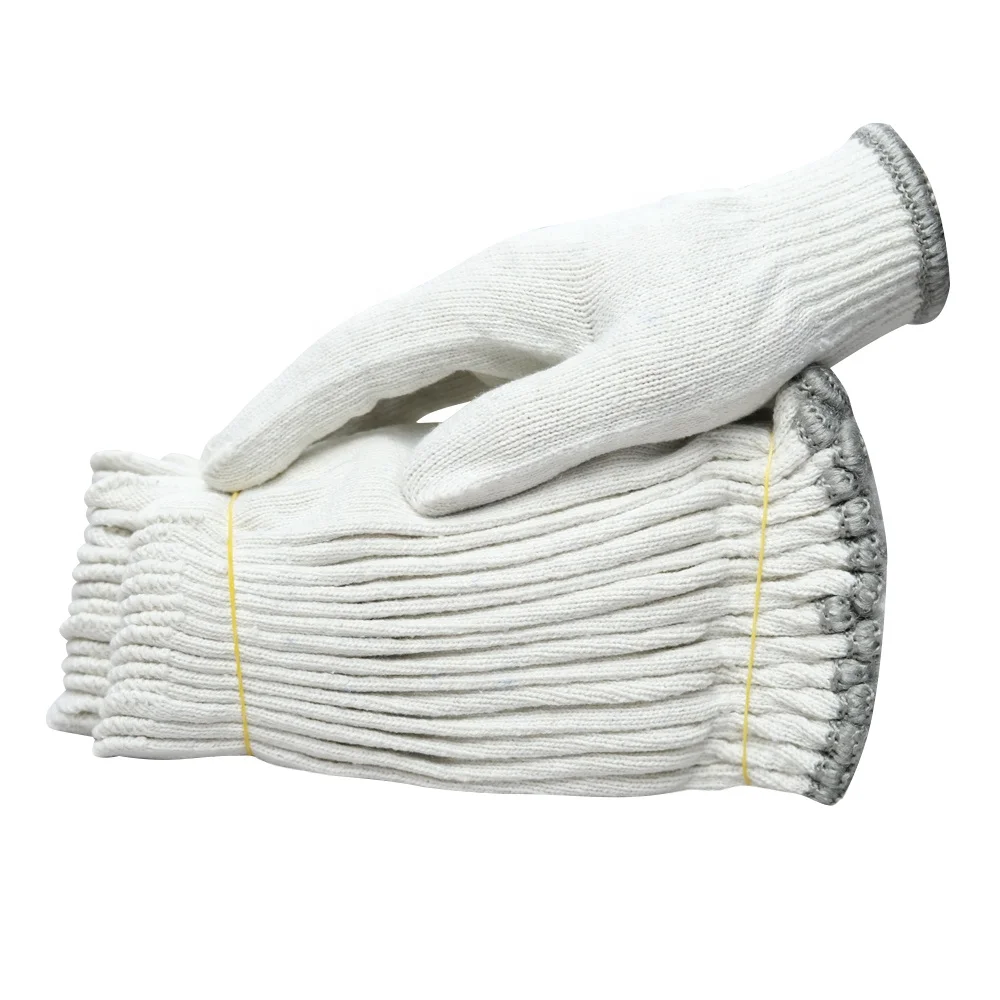 Wholesale Work Gloves Hand Protection Industrial Wear-Resistant Cotton Yarn Knitted Work Safety Glove For Building