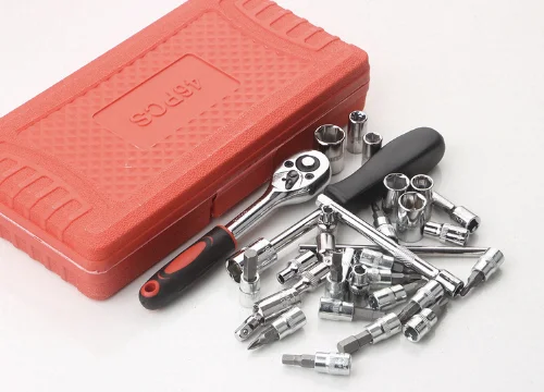 46 PCS Home Mechanic Tool Set for Car Motorbike Repair Daily Maintenance Household Car Repair Tool Box