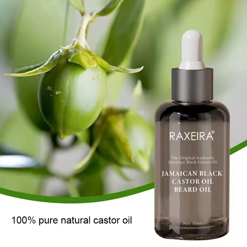 Customize Logo 100% Pure All Natural Organic Jamaican Black Castor Beard Oil For Men Private Label Beard Growth Oil