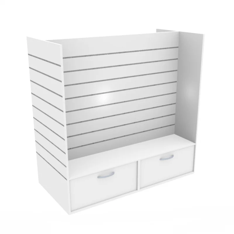 Type H Slatwall Gondola display shelf with drawer for clothes store