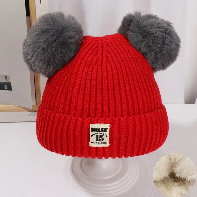 High quality unisex winter custom pom pom newborn baby knitting toddler knit hat beanie