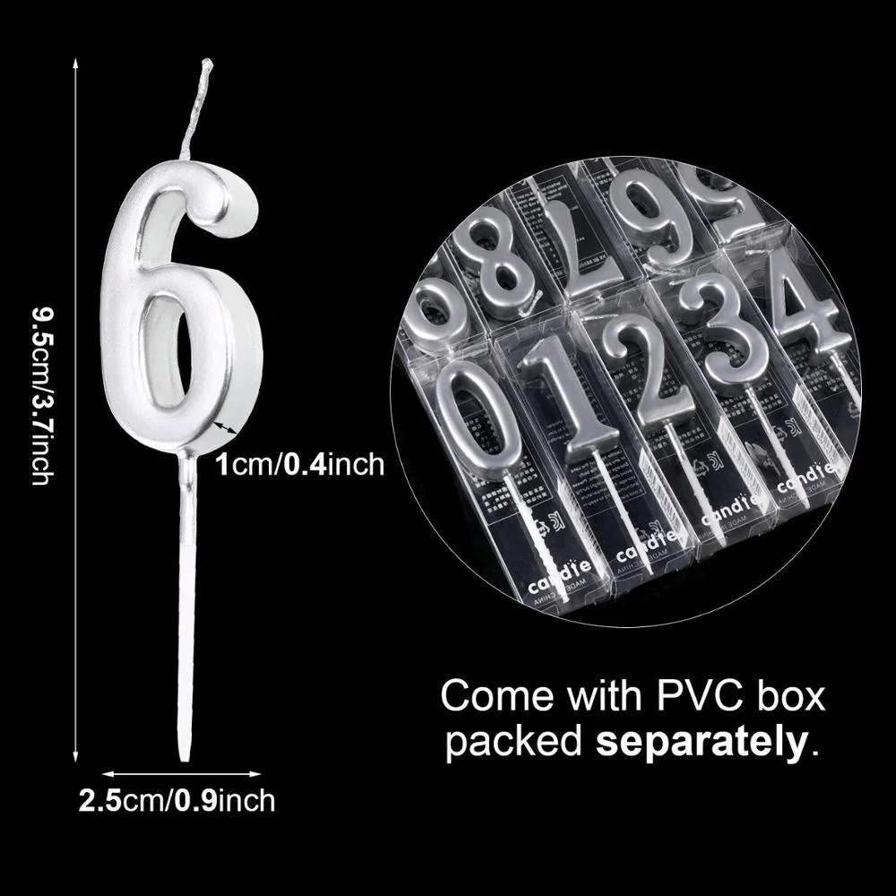 Number 0 1 2 3 4 5 6 7 8 9 candles kids birthday decoration digital candles cake decorations