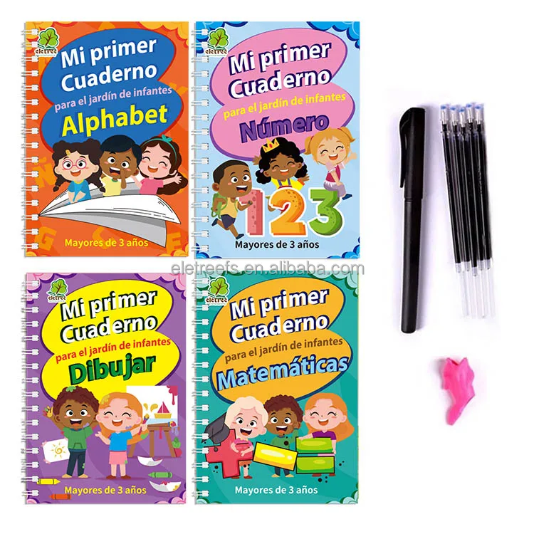 Baby Custom A4 A5 Pre School Russian Bound Work Book Printing Set Of 4 Magic Book For Kids
