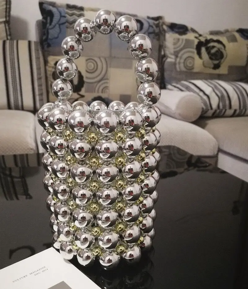 
Top Quality Handmade Pear Bag Clutch Shoulder Tote Bag Purse Pearl Bucket Stone Purse Wedding Evening Handbag 