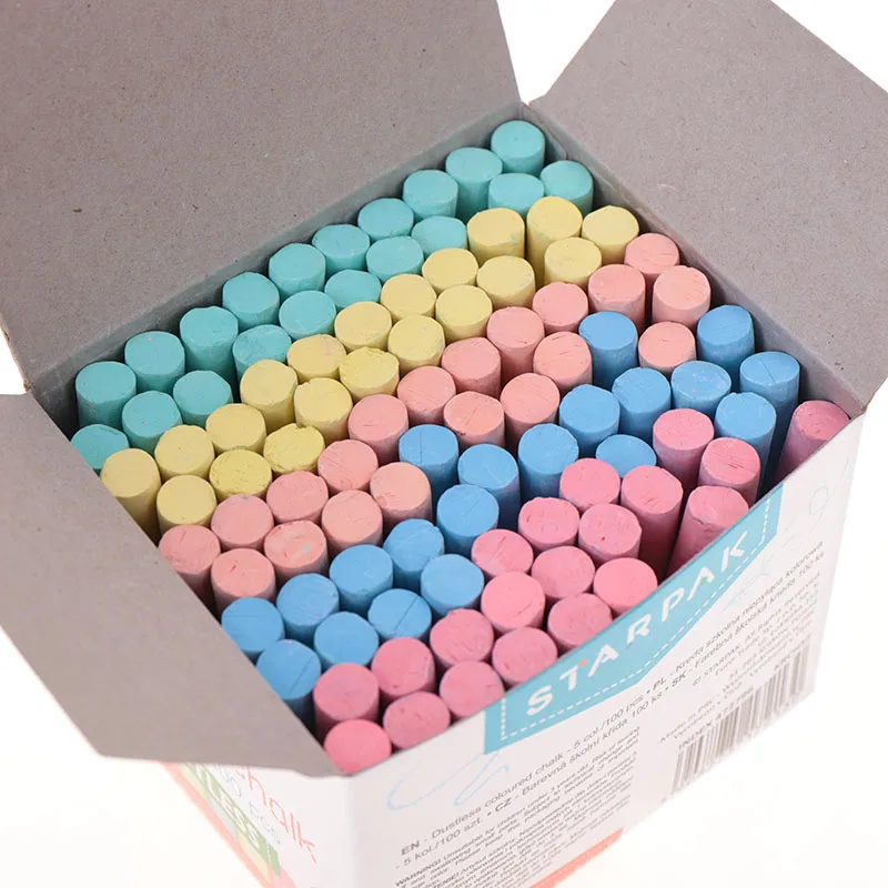 Hot School Dustless White Chalk High Quality Cheap Price Colored School Blackboard Calcium Carbonate White Dustless Chalk