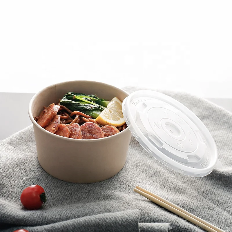 
Bamboo Fiber Disposable Paper Salad Food Container Bowl 