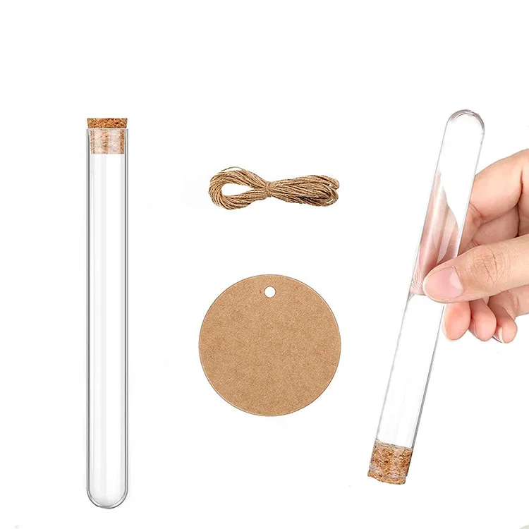 Wholesale Customize 15*100mm clear PS plastic test tube with cork