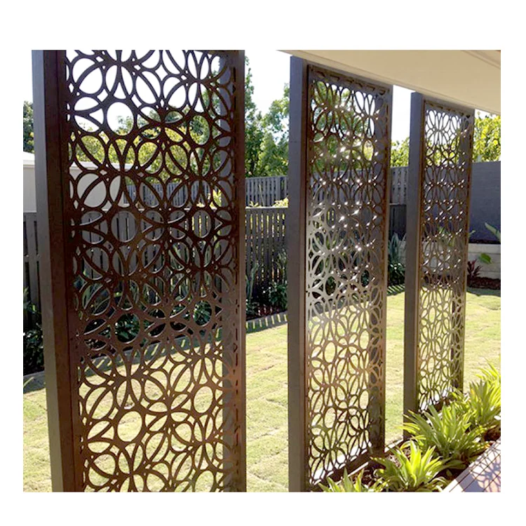 Декоративные перфорированные наружные металлические экраны с лазерной резкой садовые металлическая перфорированная экранная панель