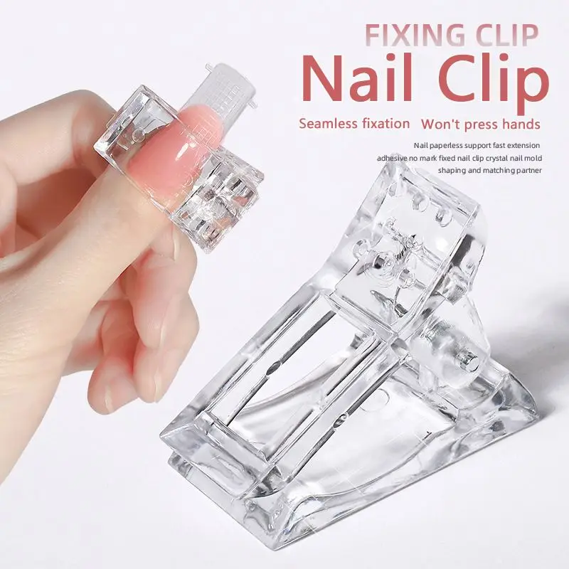 
Poly gel Building Dual Forms Tip Nail art Clear French Extension Full Cover Acrylic Mold with Scale Tools False Clips Clamp 