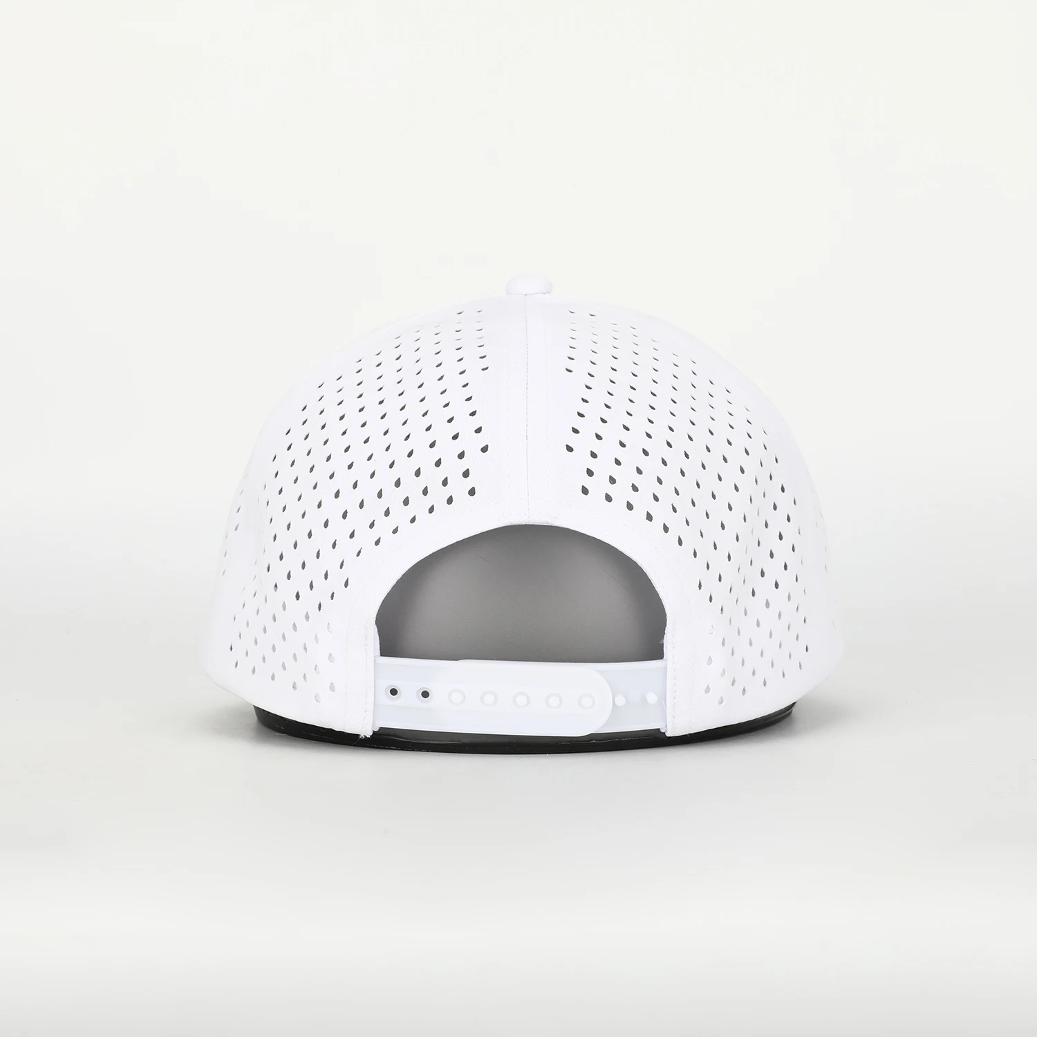 Custom 5 Panel PVC Patch Logo Waterproof Gorras Baseball Cap,White Polyester Spandex Laser Cut Hole Perforated Golf Dad Hat