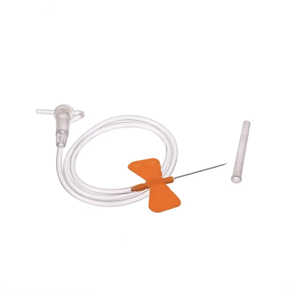 Single Use Sterile Luer Lock Connector Butterfly Needle Wing Scalp Vein Set Size 21g