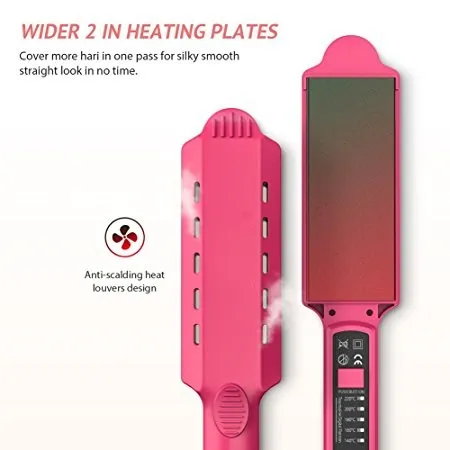 ihongSen Professional Portable Private Label Led Titanium Plate 450 Degree Pink Flat Iron Electric Steam Hair Straightener