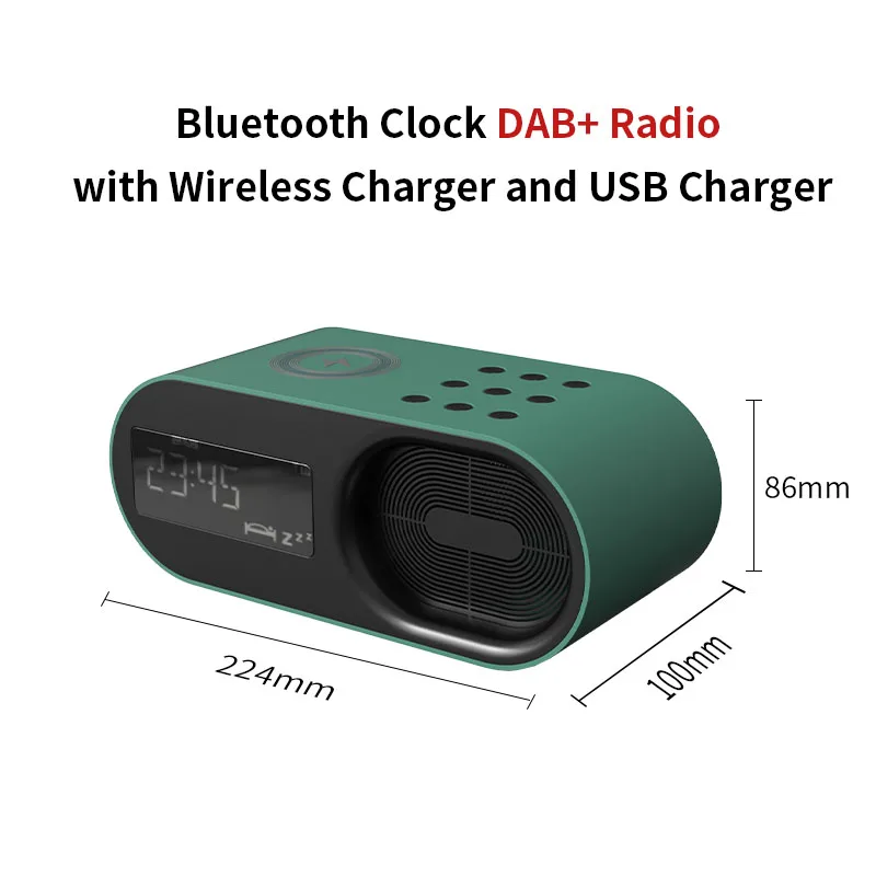 Manufacturer Wholesale Bluetooths Clock DAB+ Radio With Wireless Charger and USB Charger