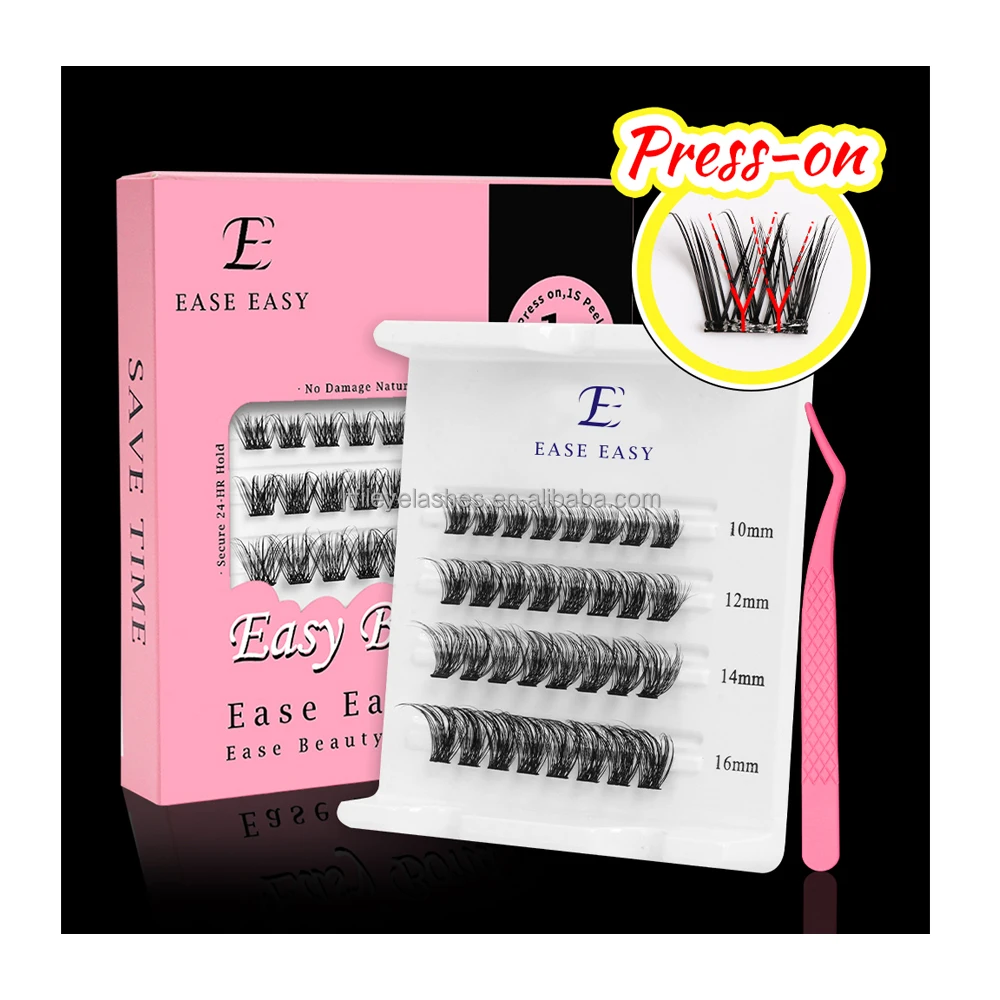 No Glue Needed Self Adhesive Pre Bond Cluster Natural Segment Press On Lash Pre-Bond Lash Pre Cut Press On Lashes