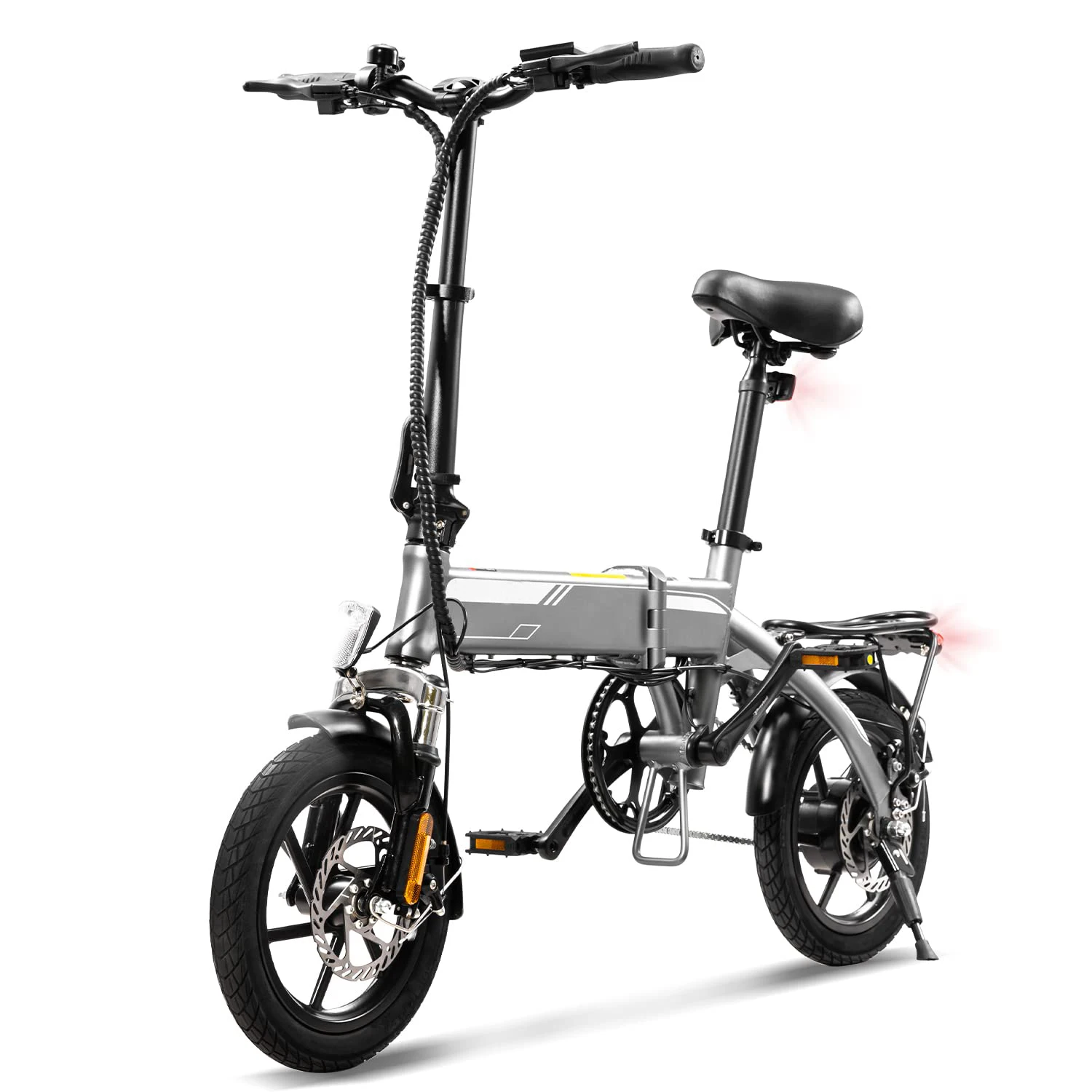 Pedal assist ebike customized 14 inch electronic folding bikes for Cycling tours 250w PAS E-Bike