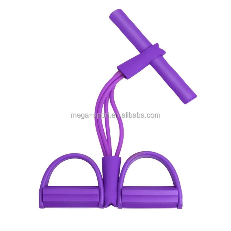 Factory Direct Portable Elastic 2 Tubes Sit Up Pull Rope for Home Gym Yoga Workout Elastic Pull Ropes Fitness Bands Resistance